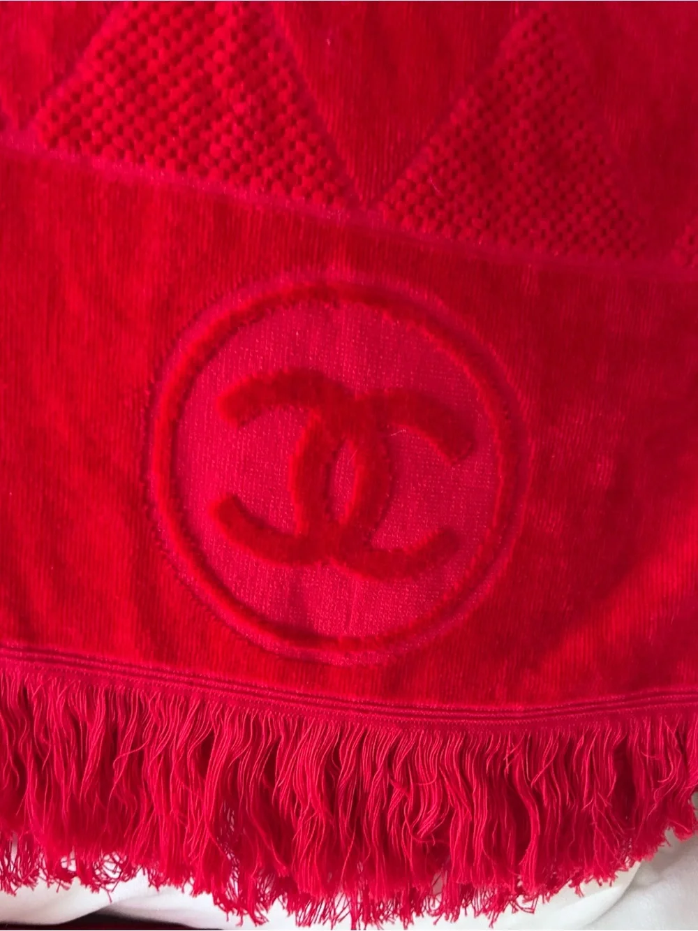 CHANEL Red Terry 3 pc. Beach Set - Picture 2 of 13